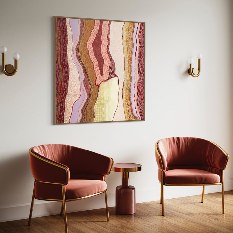 Birarr 2 - Land Desert | Kamilya Lowana White | by Ivy Bronx, Tan Floater Framed, 108.5cm H x 108.5cm W x 8cm D