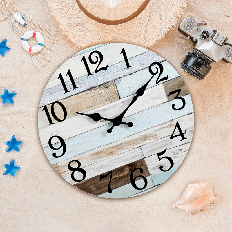 Horloge murale en bois Wendee, Large