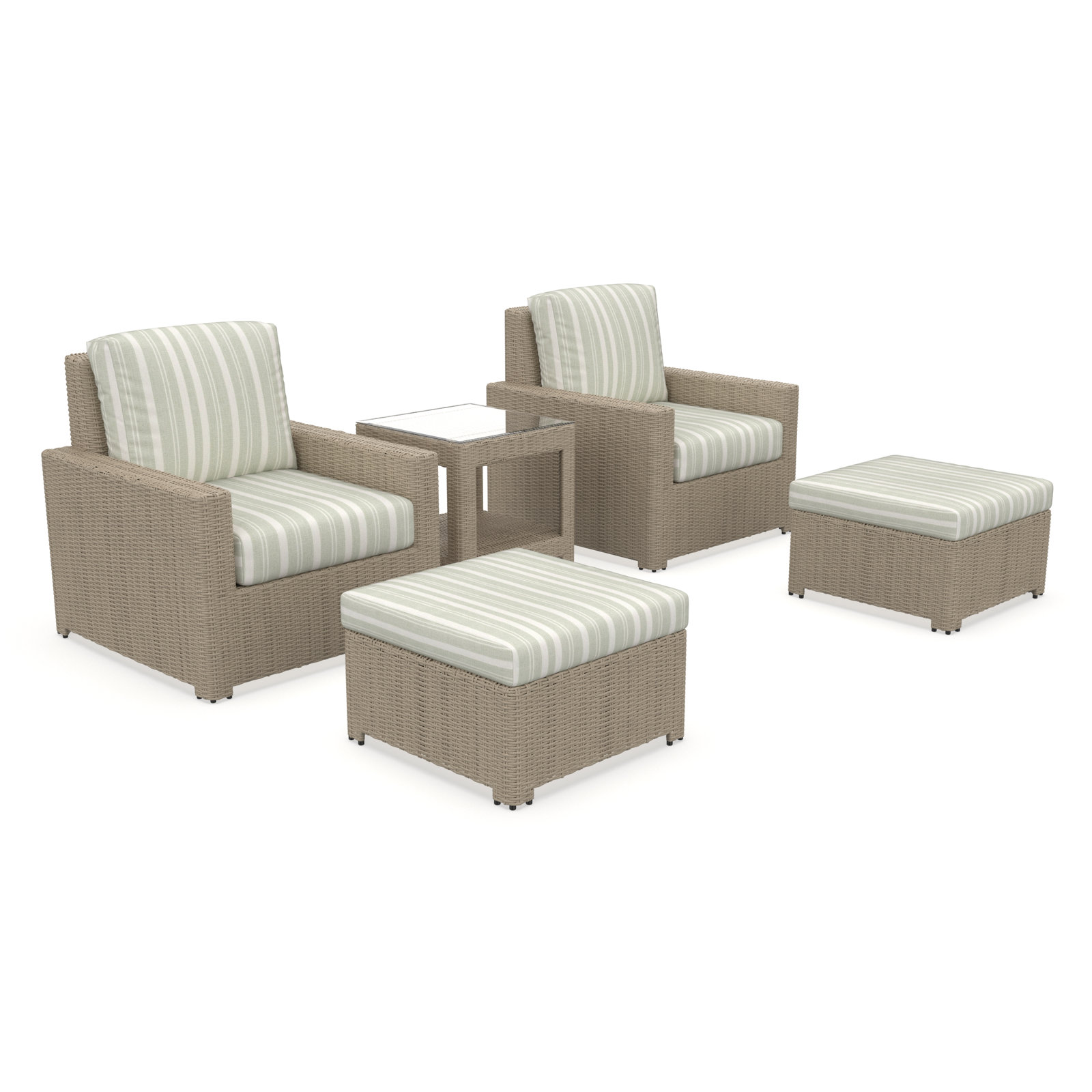 Henri 2-Person Sunbrella® Patio Seating Group, Sunbrella® Canvas Black