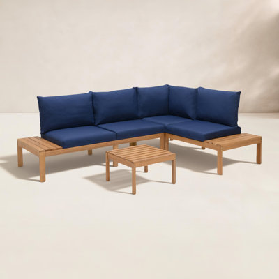 Tempo 4-Person Eucalyptus Patio Seating Group