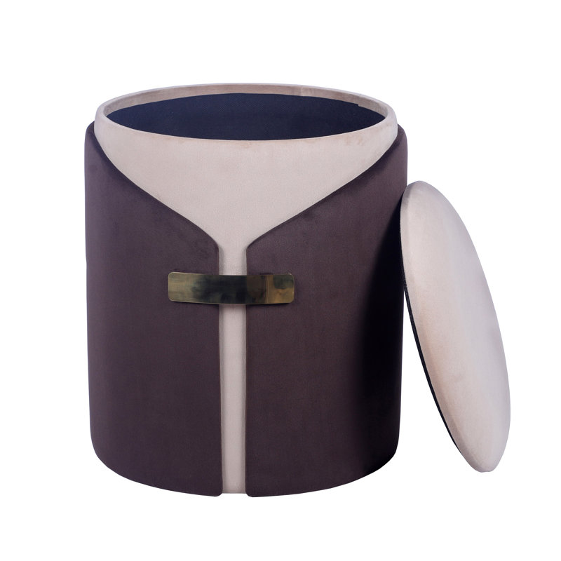 Two-Toned Ottoman With Storage Or Vanity Stool