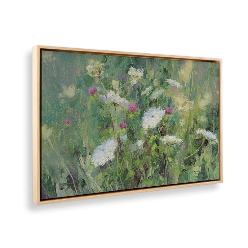 Impression sur toile Dreamy Wildflower Escape, Cadre américain en érable flottant, H 8,75 po x l 12,75 po x P 1,75 po