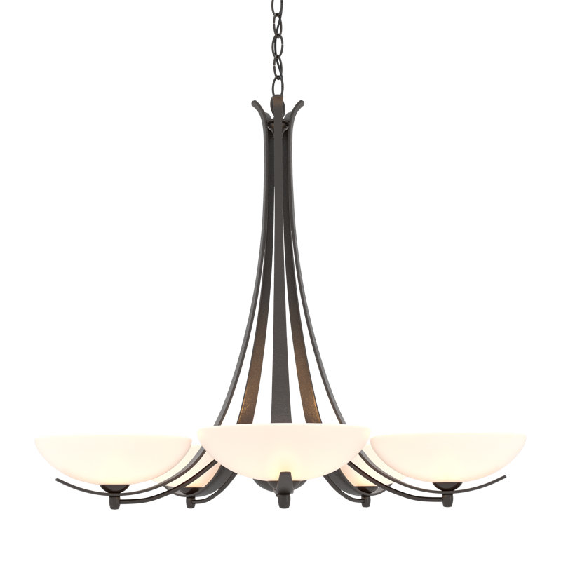 Aegis 5 - Light Shaded Classic/Traditional Chandelier, Oil Rubbed Bronze