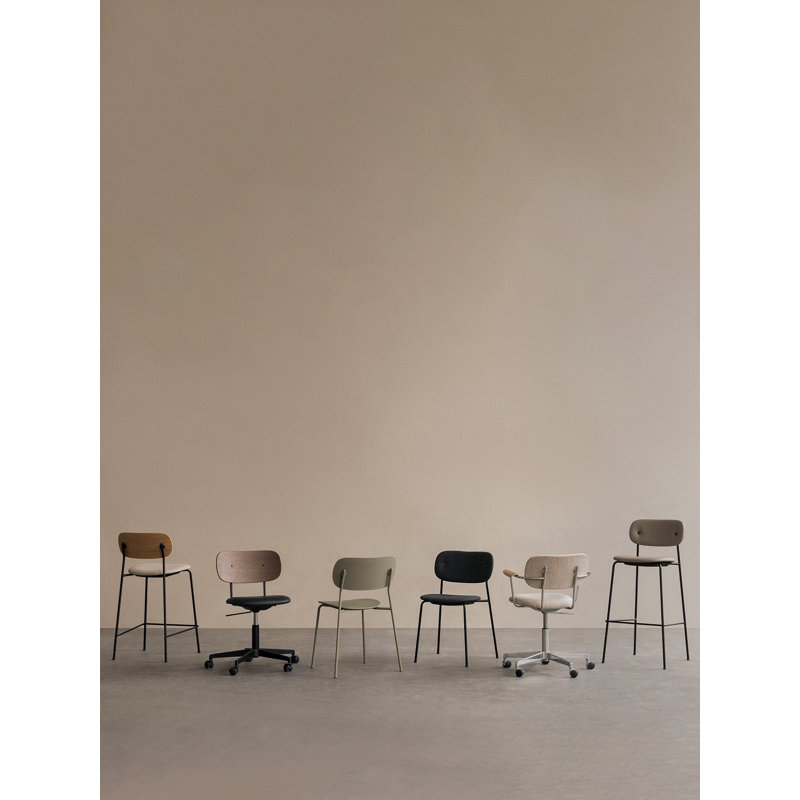 Co Swivel Task Chair, Dark Stained Oak/Black, Black