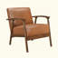 Chaise d'appoint rembourrée en similicuir 1 pièce