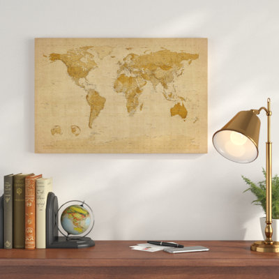 « antique world map », impression sur toile