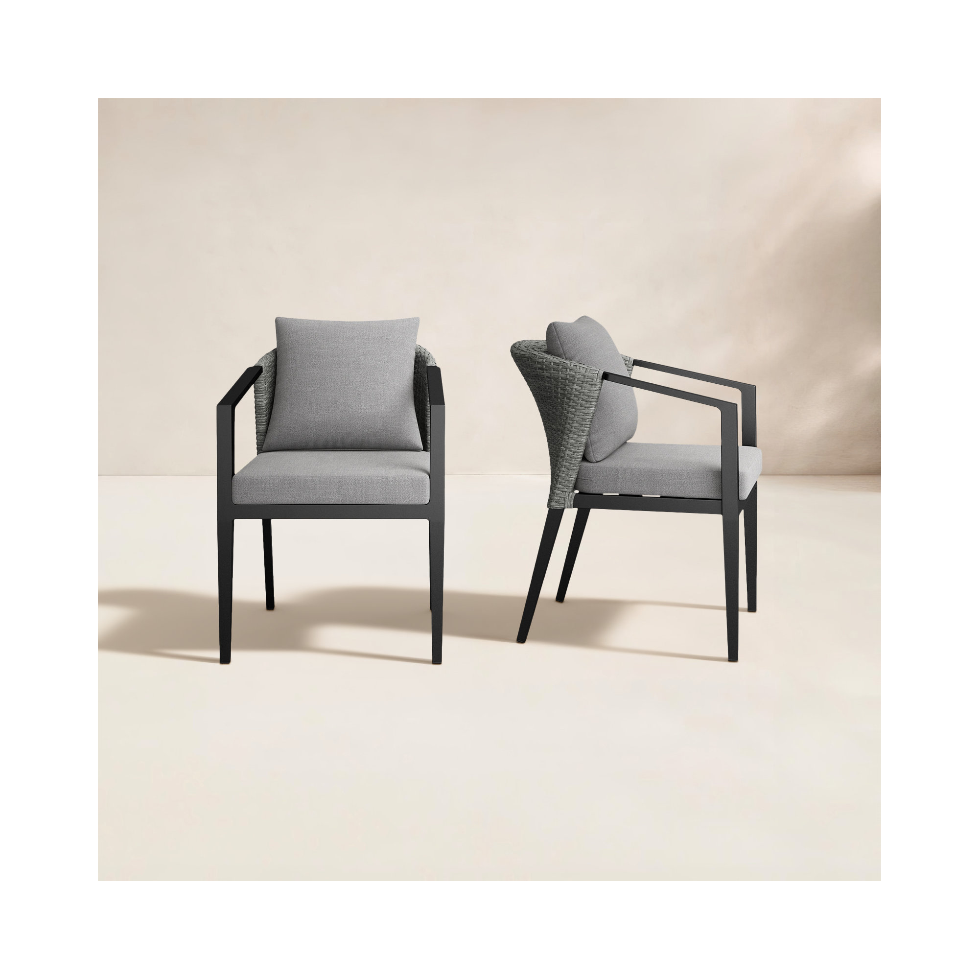 Abalone Premium All-Weather Wicker Outdoor Dining Armchair with Cushion