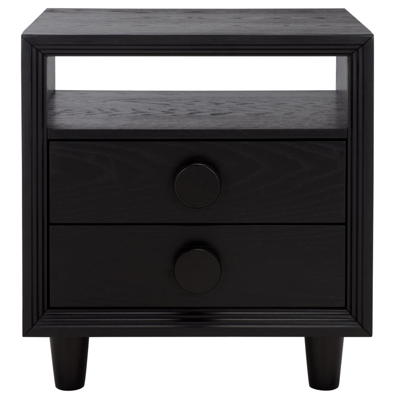 Akanksha 2 Drawer Nightstand, Black