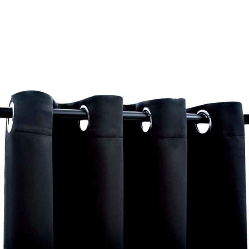 Curtains Roller Blackout Curtains Window Blinds with Rings Fabric, Black, 54" W x 95" L