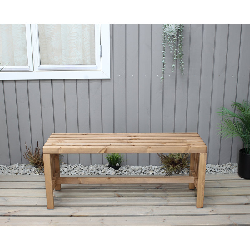 Madhav Solid Wood Pine Outdoor Bench, Nutoil
