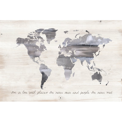 Pattern Map Wood 5 - Wrapped Canvas Print