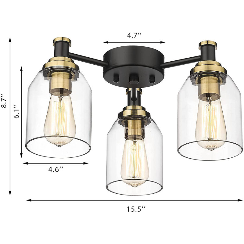 Abriam Glass Semi Flush Mount