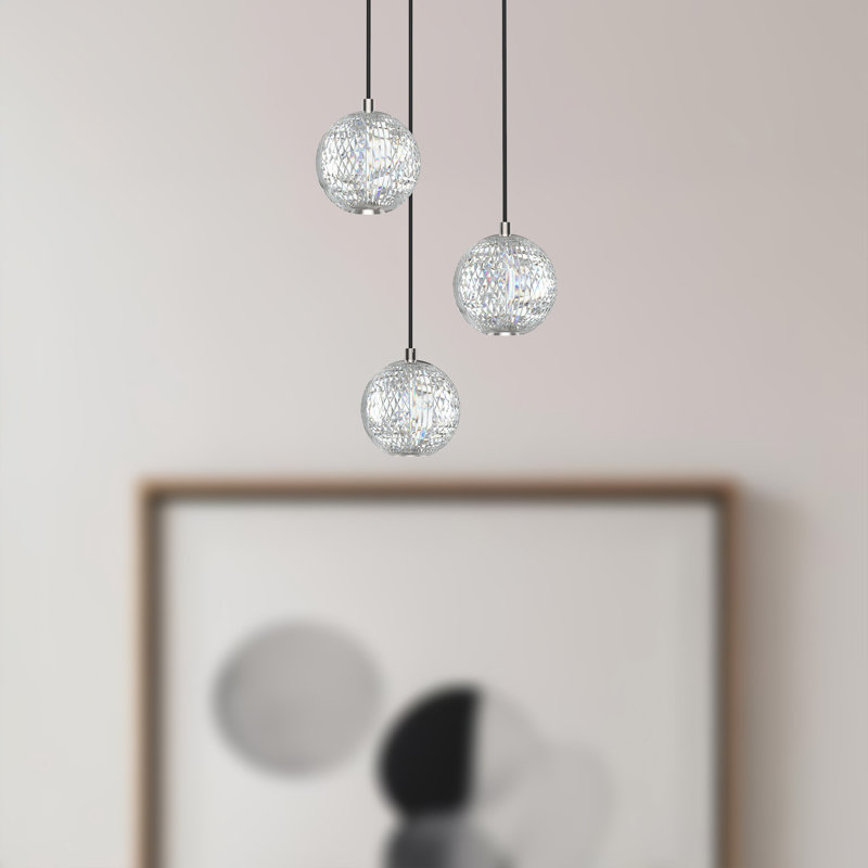 Marni 3 - Light LED Pendant, Polished Nickel
