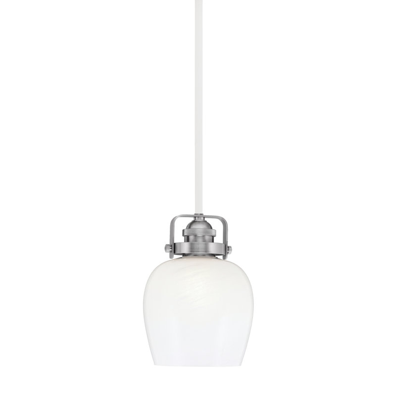 Mini-luminaire suspendu Easton, Blanc / nickel brossé