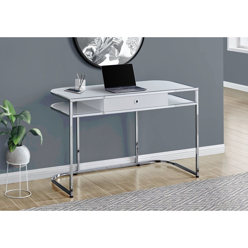 Bureau d'ordinateur, bureau personnel, ordinateur portable, tiroirs de rangement, L 48 po, stratifié de travail, métal, contemporain, moderne