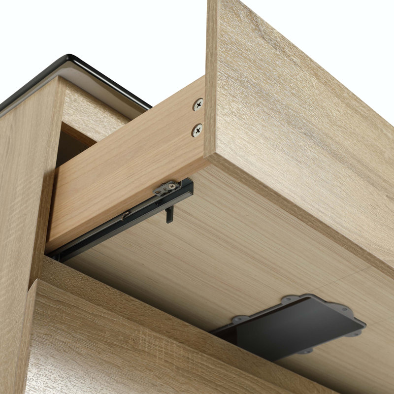 Ensemble de meuble-lavabo simple 30,00 po avec plateau Bogata, Noir, Chêne clair