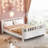 Wood Platform Bed with Rails-111912651-111912649