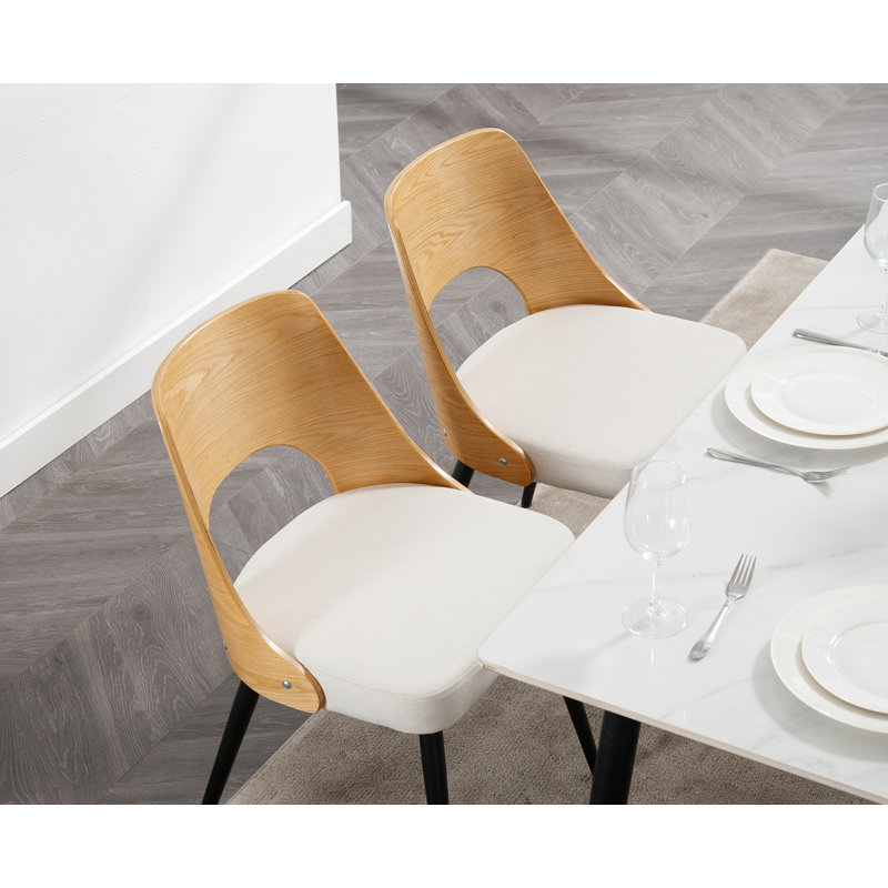 Kimonte 47cm H Foam Padding Upholstered Side Chair, Beige