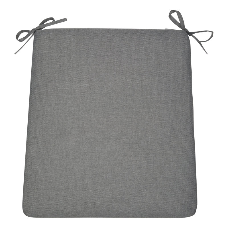 Emjay Indoor/Outdoor Chair Seat Pad Cushion with Removable Cover and Ties, Gray