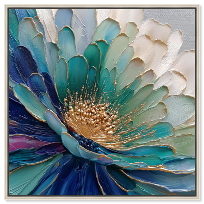 Reproduction d'art sur toile Sculpted Teal Bloom par Art Remedy