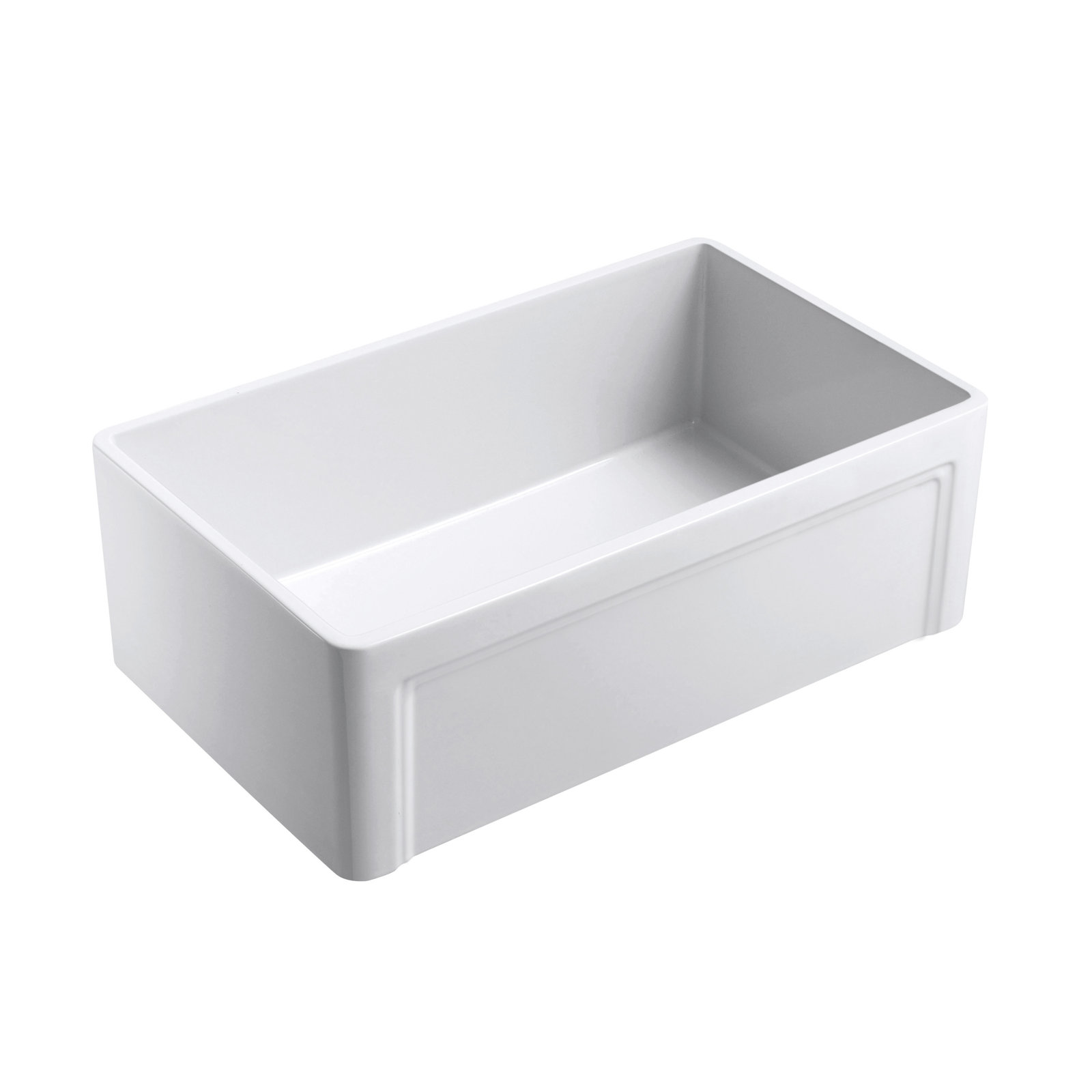 Olde London 33" L x 18" W Farmhouse Kitchen Sink With Grid and Strainer