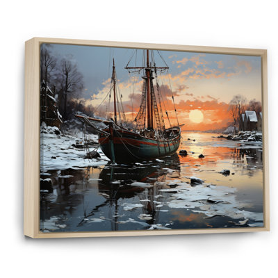 Winter Icy Harbor I, reproduction d'art sur toile