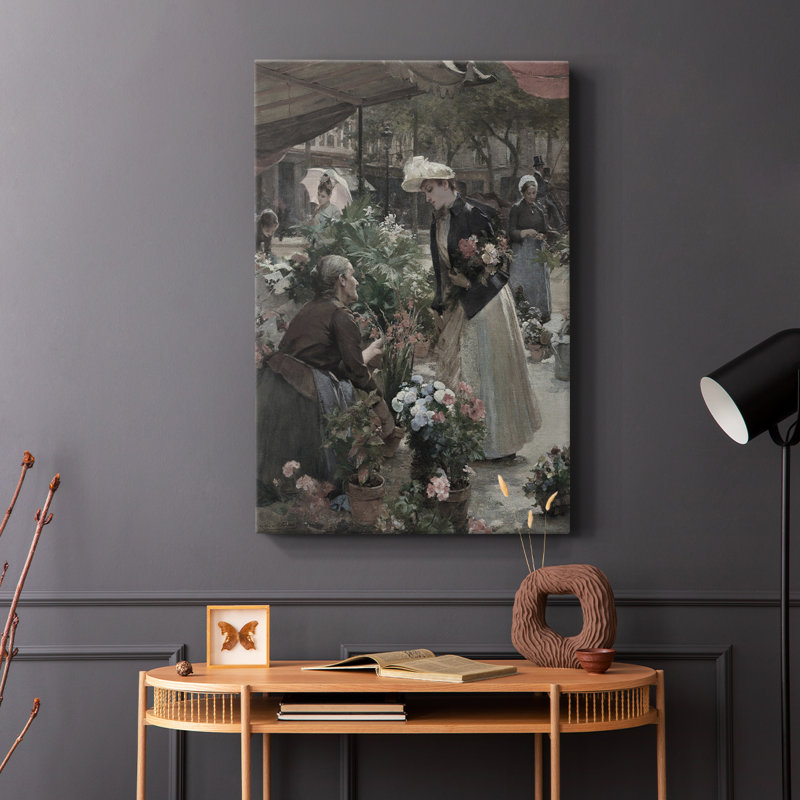 Motif floral rétro CCxxxi - galerie Cavas, H 48 po x l 32 po