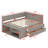 Space Saving Daybed Featuring Drawers and Shelves-128971367
