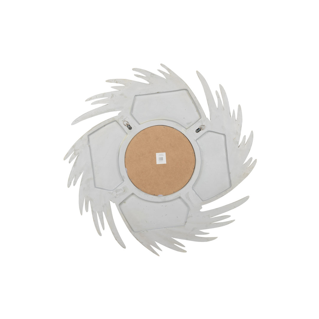 Sunburst Resin Framed Wall Mounted Accent Mirror in Champagne