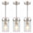 Aaron 1 - Light Nickel Modern Pendant Light With Cylinder Clear Water Glass Shade-2070383978