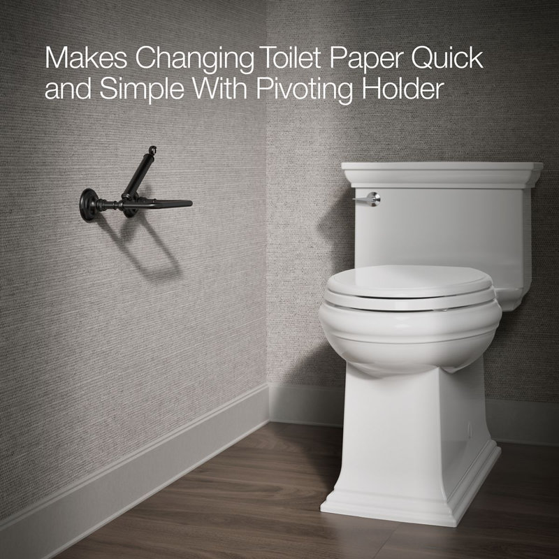 Artifacts® Pivoting Toilet Tissue Holder, Matte Black