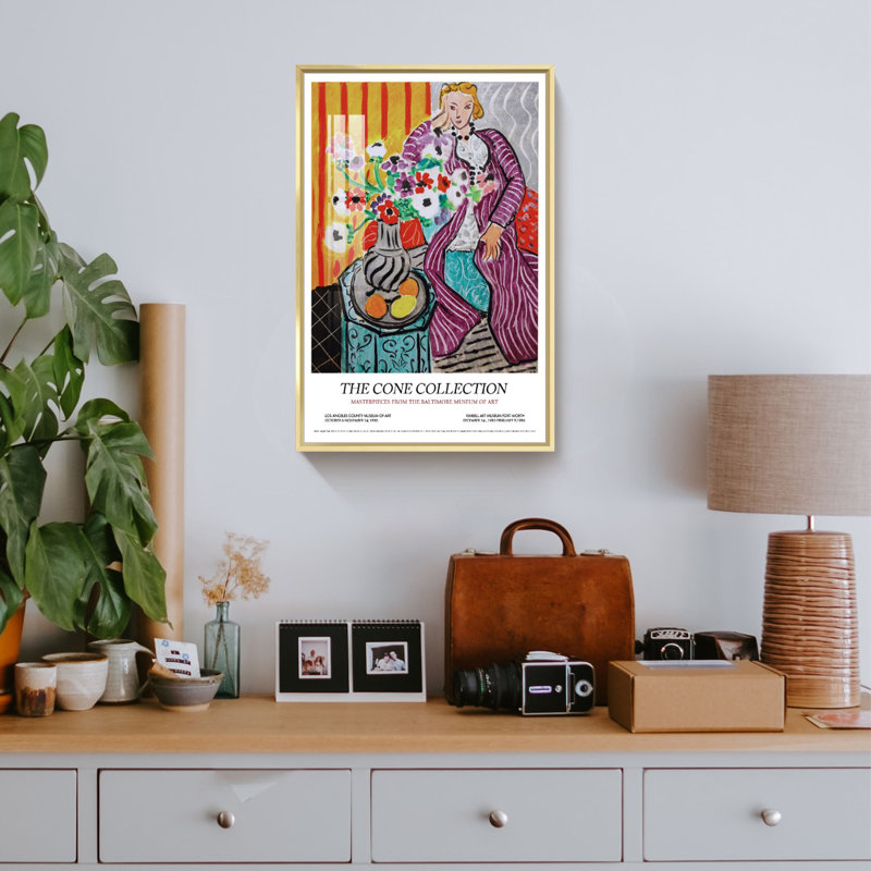 Matisse, reproduction d'art, L 12 po x H 16 po x P 1,3 po, Encadrement doré