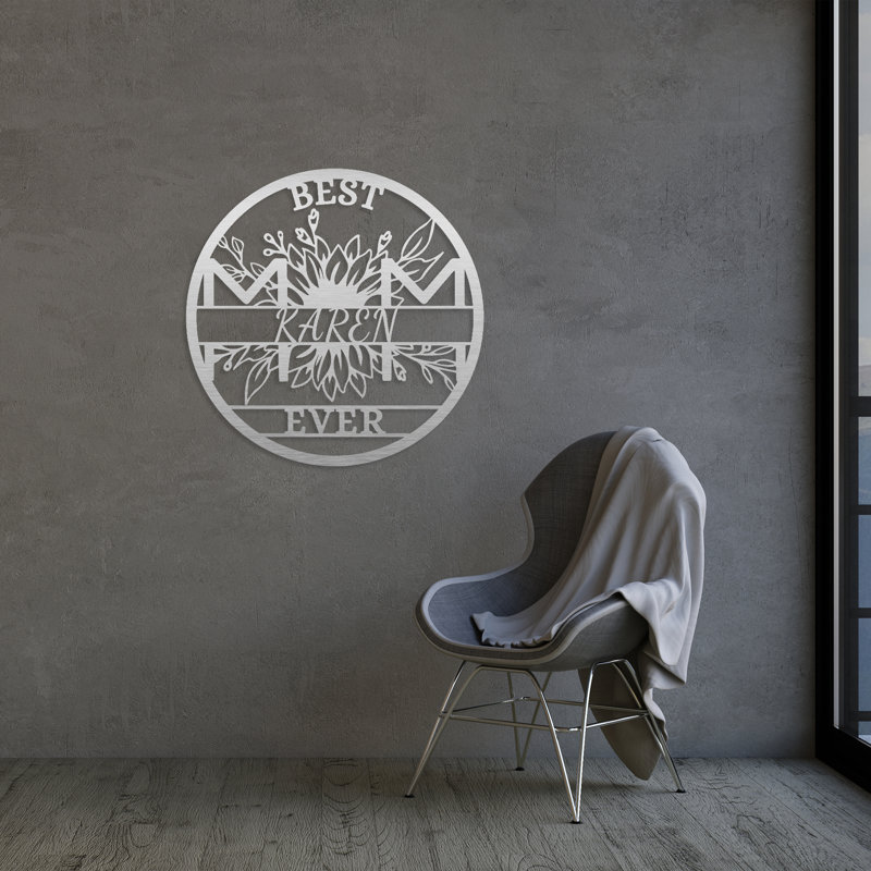 Monogramme Chea Mom, 35" H x 35" W x 1" D, White
