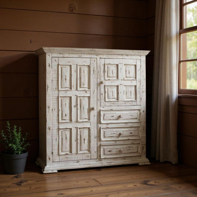  Commode à trois tiroirs 55 po en bois massif blanc Gentlemans
