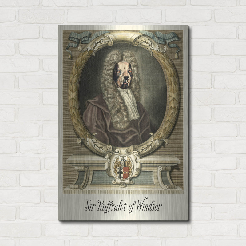  «Royal Dog Portrait 1» par Alicia Longley, art mural en métal, 24 po x 36 po, H 36 po x l 24 po
