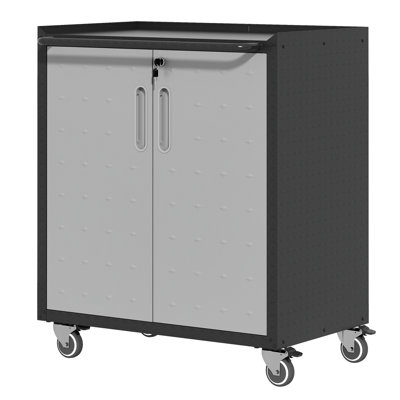 Armoire de rangement en métal robuste avec roulettes - Armoire de rangement pour outils robuste et durable pour les solutions de rangement de garage, de bureau et de maison