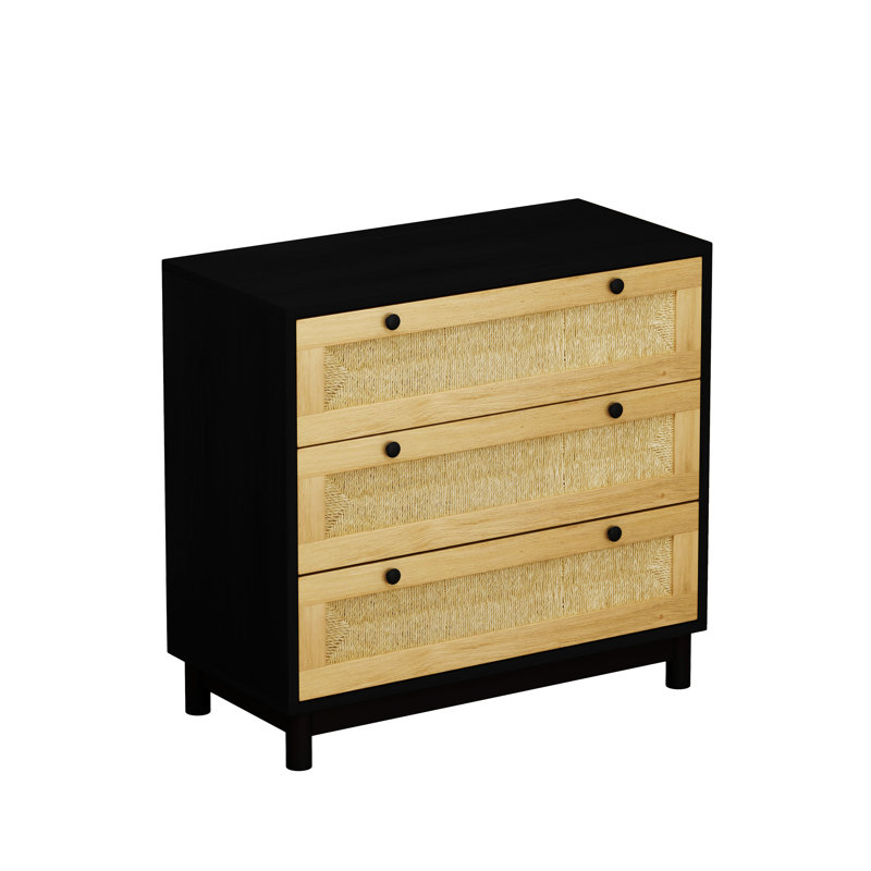 Armoire de rangement 3 tiroirs, Noir