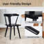 Black Solid Wood Dining Arm Chairs With Curved Back-1612939695