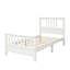  Lit plateforme en bois avec tête et pied de lit en bois, simple, blanc-1775311942