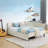 Upholstered Platform Bed Frame with 2 Storage Drawers, Adjustable Velvet Sofa Bed-898825466-898825465