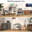 Table de bout Charging - Table d'appoint carrée 20 "avec prises USB et tablettes de rangement, chêne clair