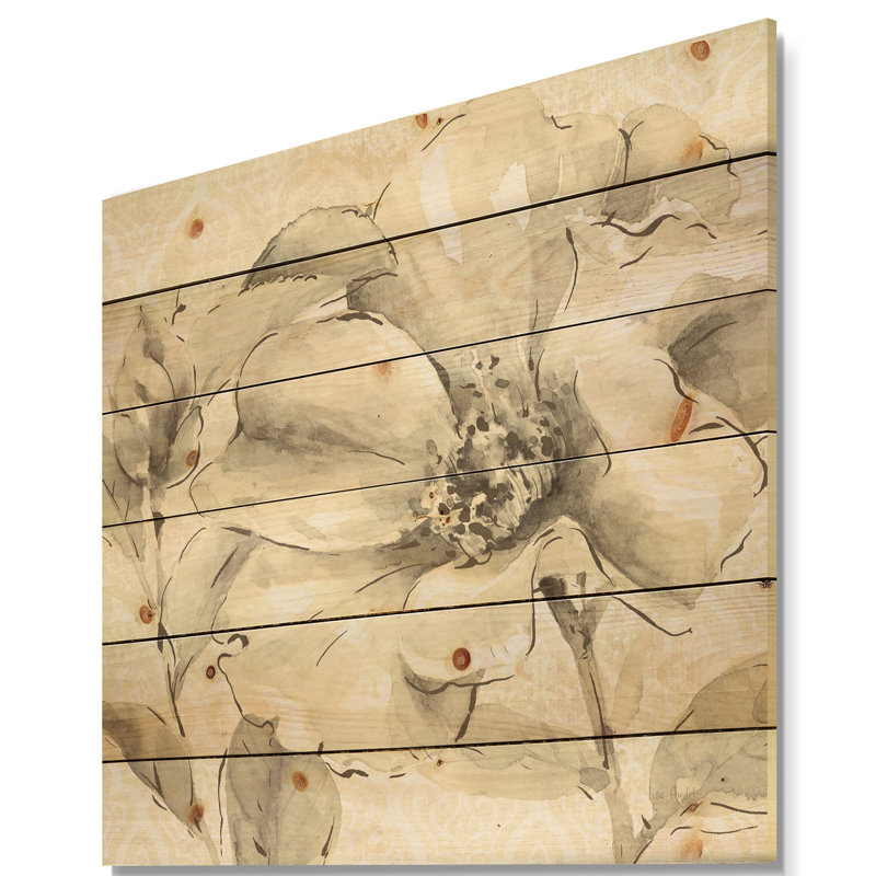 « pivoines iv », impression sur bois, H 16 po x l 16 po x P 1 po