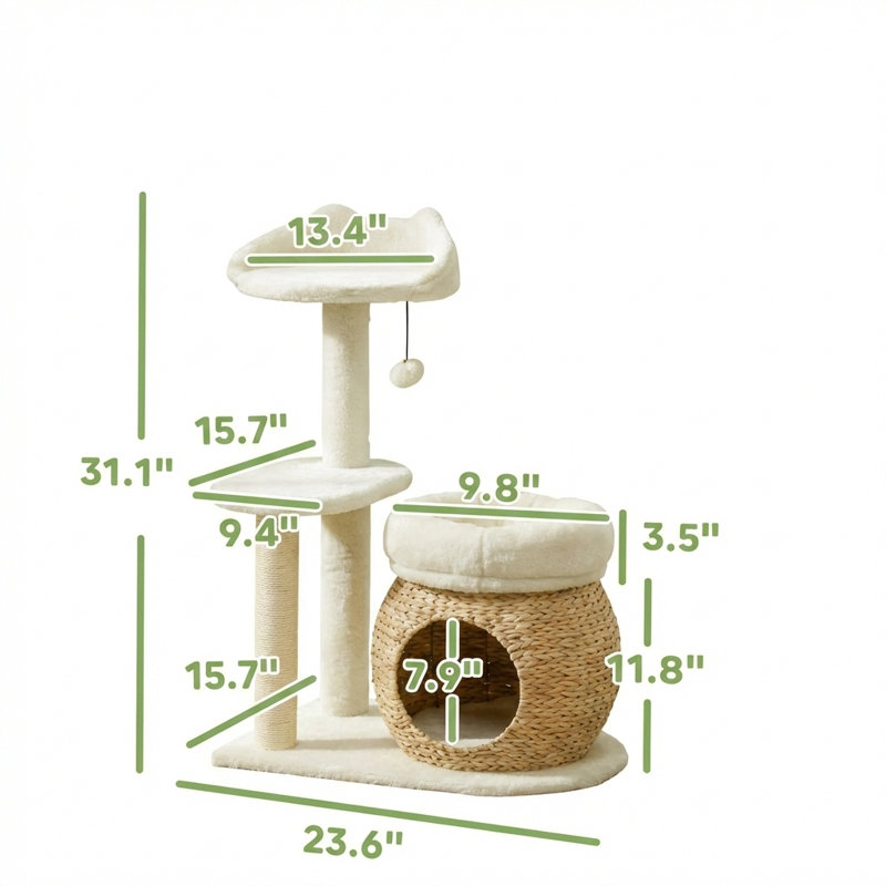 Cat Activity Tower, 31 Inches Tall, Includes Scratching Posts