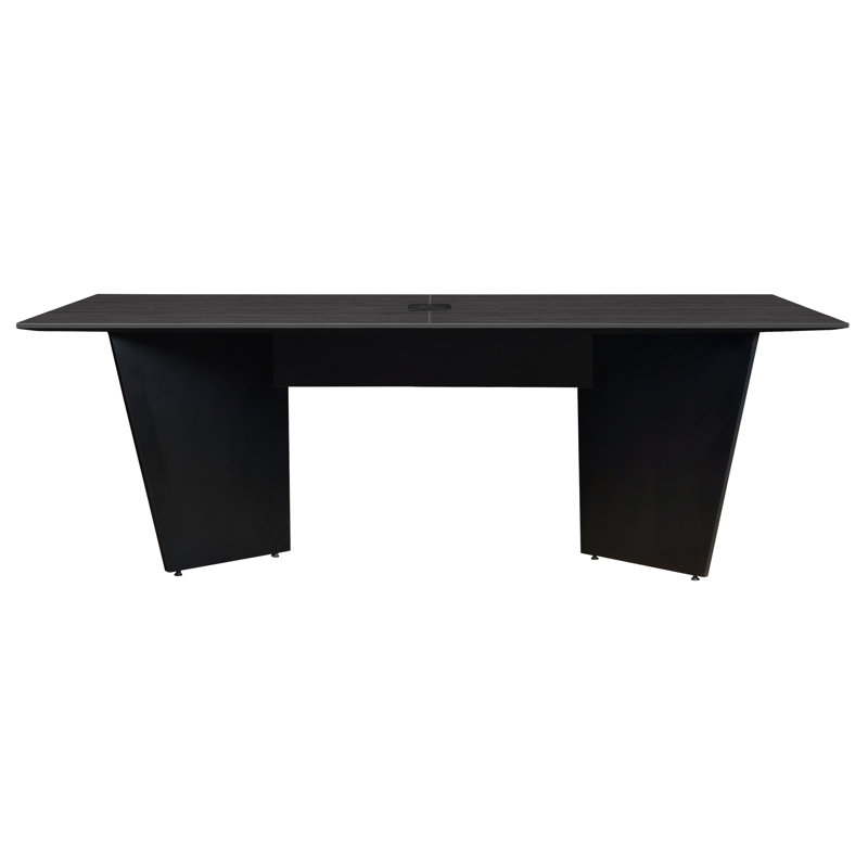 Table de conférence Array avec œillets de puissance, Gris cendre / noir, H 29 po x L 96 po x l 48 po