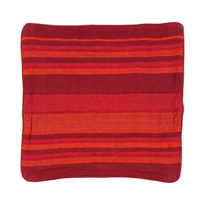 Daeschle Striped Red Square Throw Cushion