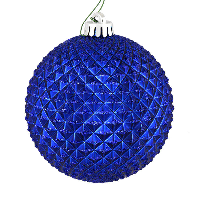 Durian Glitter Ball Ornament, Cobalt Blue