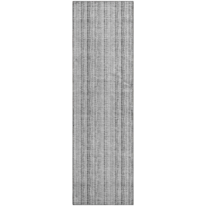 Premium Machine Washable Prisco Silver Rug, Runner 2'3" x 7'6"