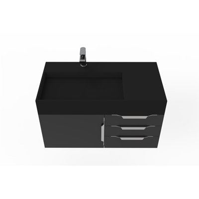 Bassi 36'' Single Bathroom Vanity with Solid Surface Top