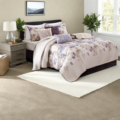 Ensembles de literie confortables en coton avec courtepointe réversible, design floral, idéal pour la maison