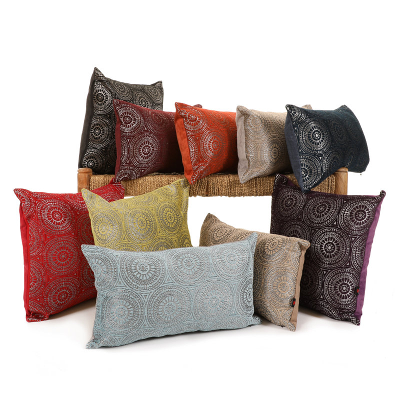 Chilton Geometric Square Cushion, Large, Red